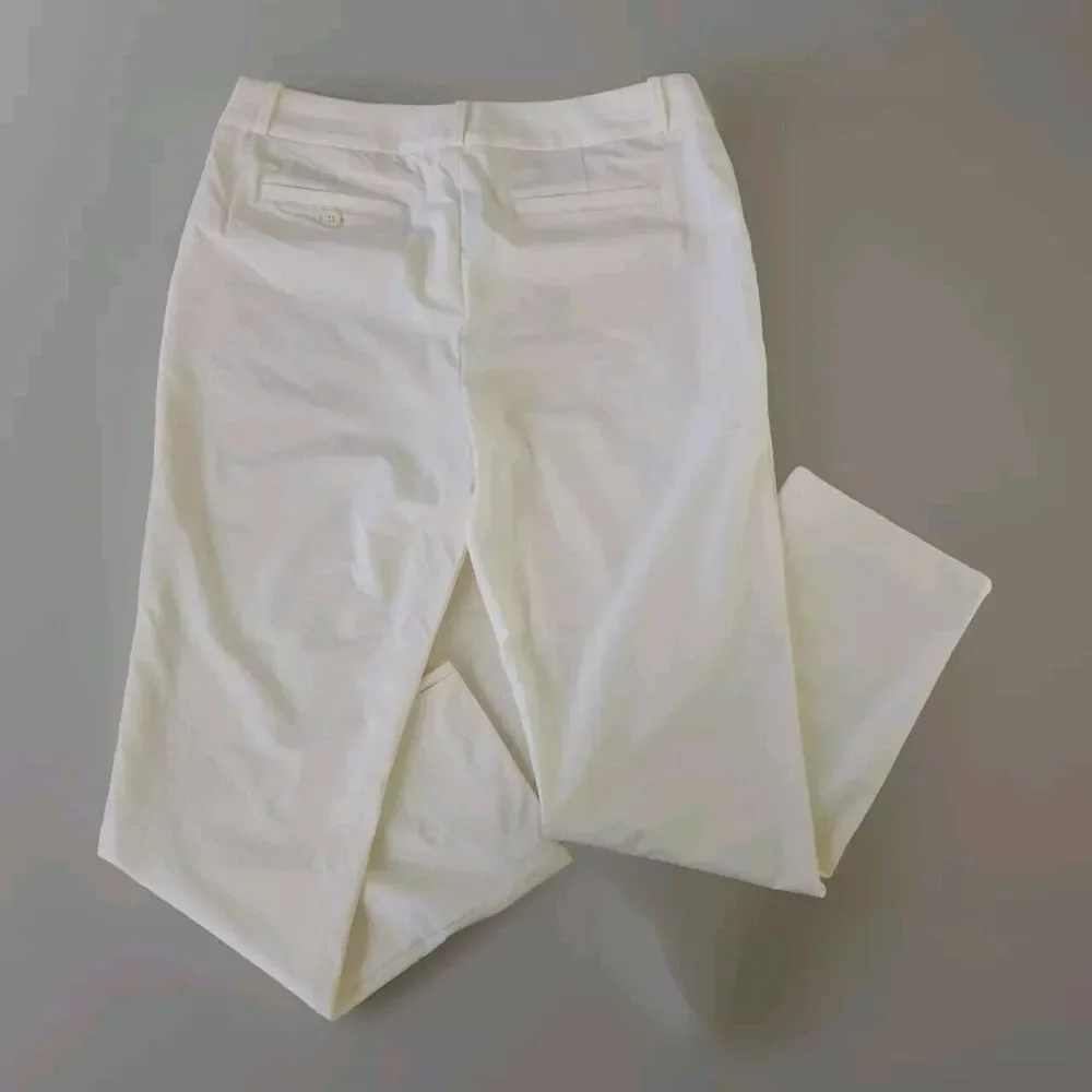 Fairway & Greene Women's 8 White Golf Stretchy Straight Leg Pants Resort Active‎